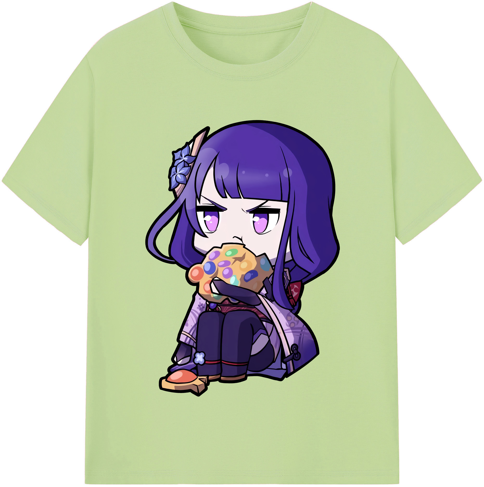 げんし神 雷電将軍 らいでんしょうぐん genshin Raiden Shogun 綿100％半袖Tシャツ（フロントプリント）